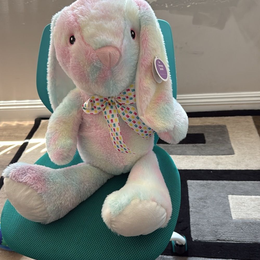Easter Spring Pastel Plush Bunny with Bow New